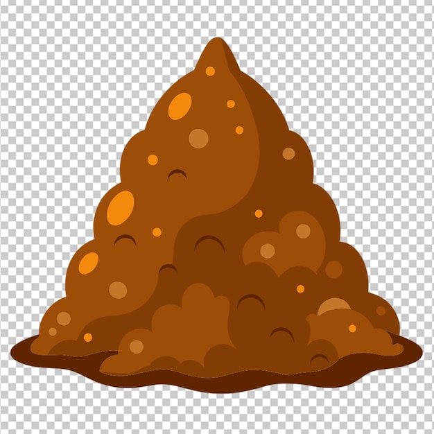 PSD pile of dirt soil on transparent background