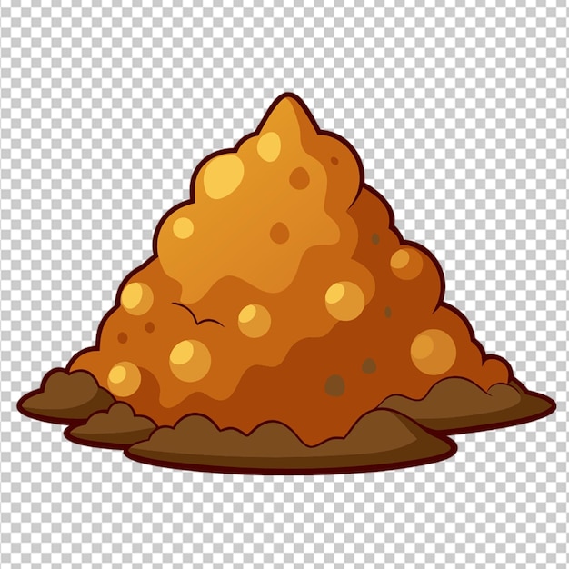 PSD pile of dirt soil on transparent background