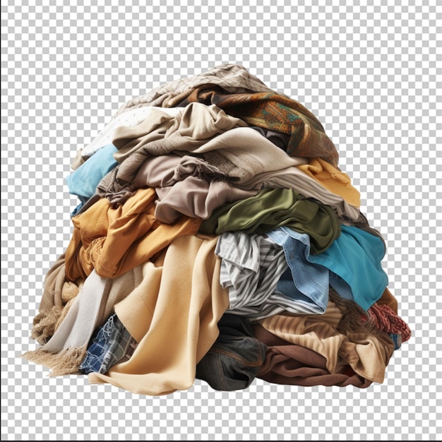 pile of dirty laundry on white background