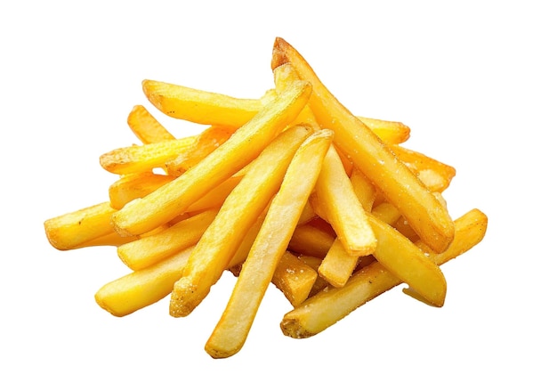 Pile of French Fries on White Background