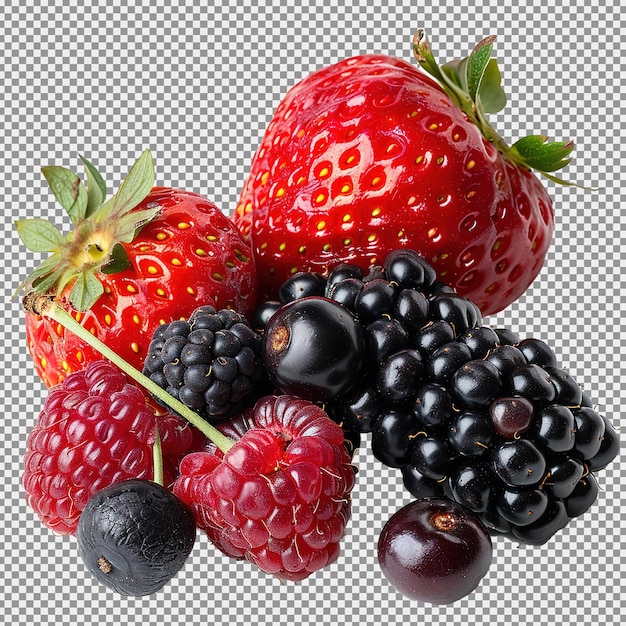 Pile of Fresh Berries Isolated on the White Background