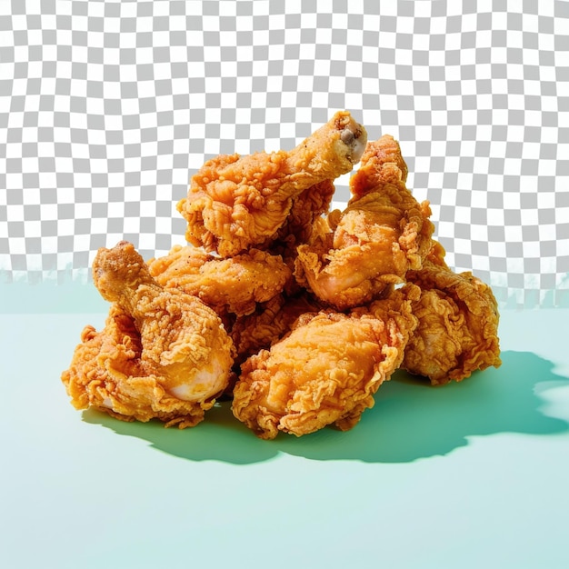 PSD a pile of fried chicken on a blue table