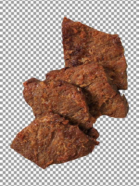 Pile of fried meat with transparent background