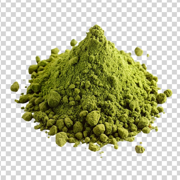 Pile of matcha isolated on transparent background