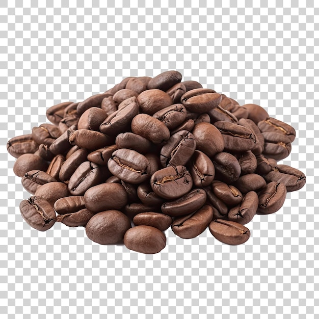 A pile mountain of coffee black beans on top view