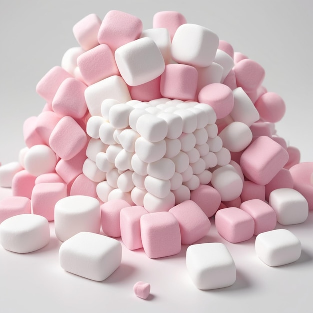 PSD a pile of pink and white candy with a large pile of heart shaped like heart shaped candy