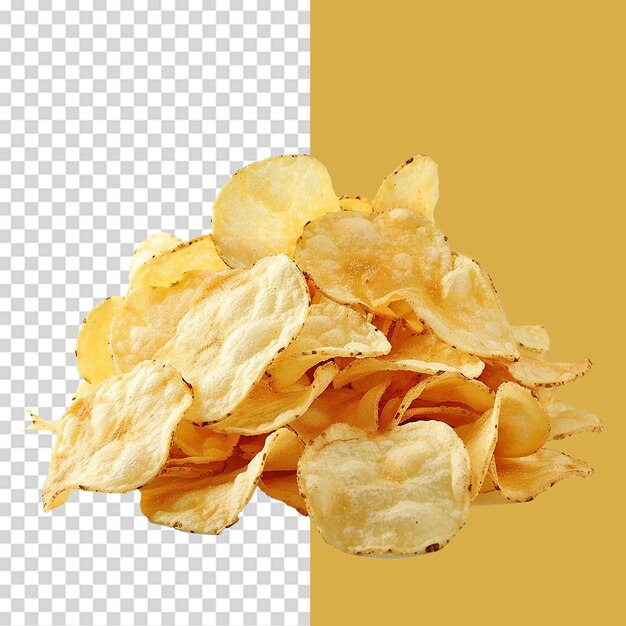 PSD a pile of potato chips png isolated on transparent background