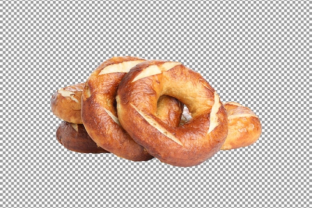 A pile of pretzels tasty bakery begal with a white on isollated and transparent background