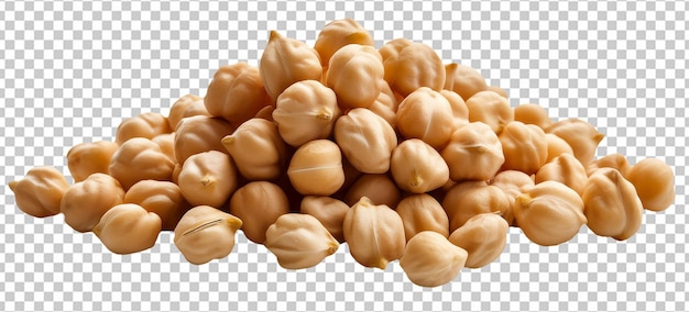 Pile of Raw Chickpeas on a Transparent Background