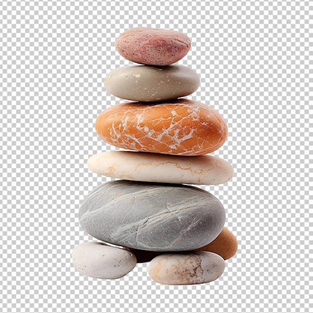 Pile of rock stones isolated on transparent background