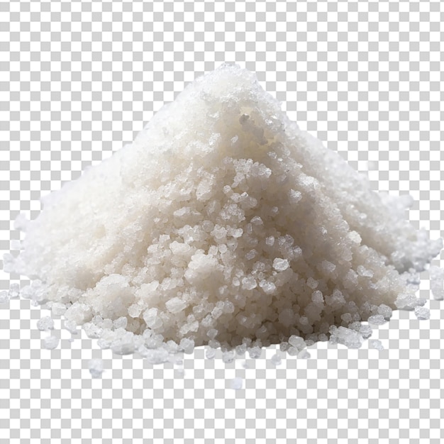 PSD a pile of salt crystals on transparent background