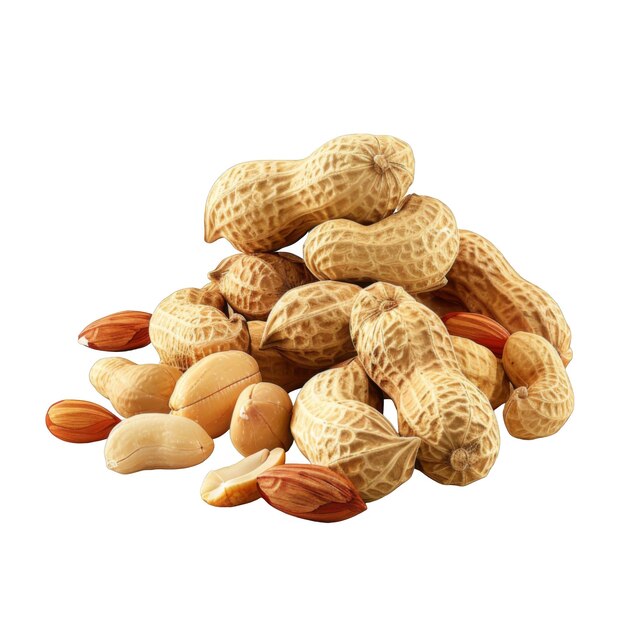 A Pile of Shelled Peanuts and Almonds