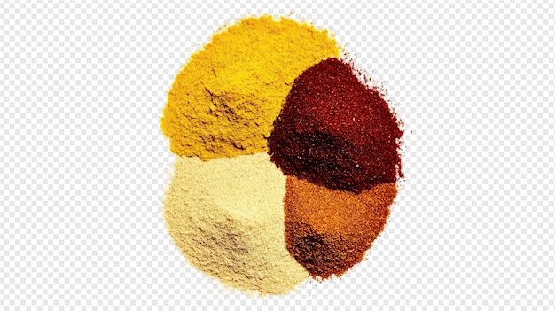 PSD a pile of spices with a white background