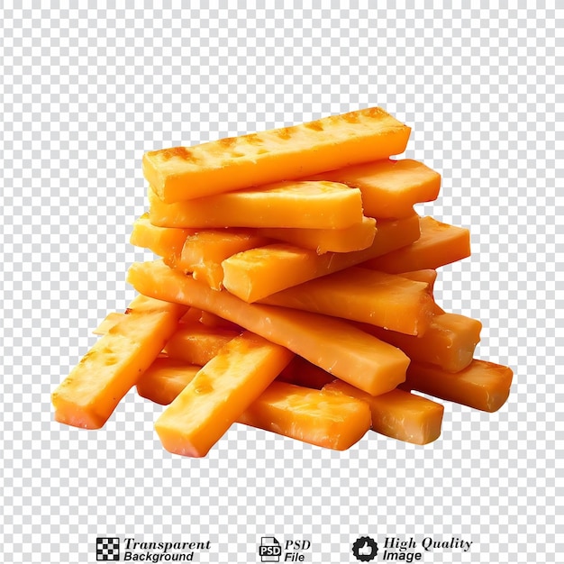 pile of tasty cheese sticks isolated on transparent background