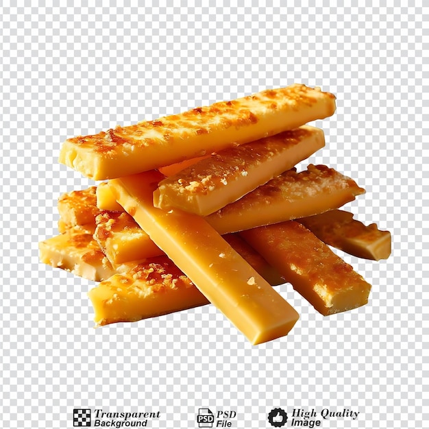 pile of tasty cheese sticks isolated on transparent background