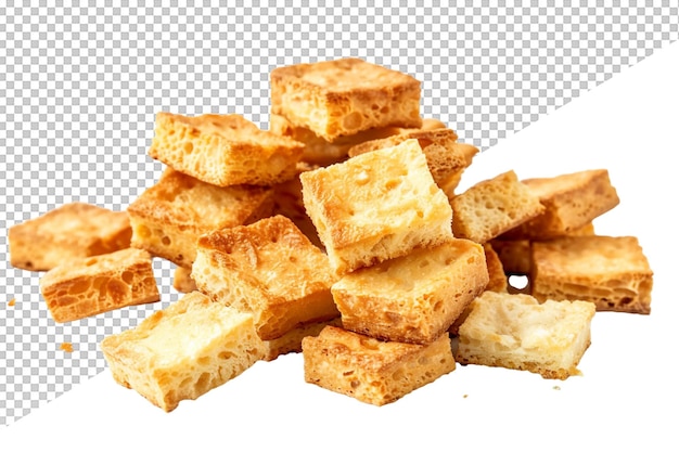 a pile of waffles with a grid of square holes