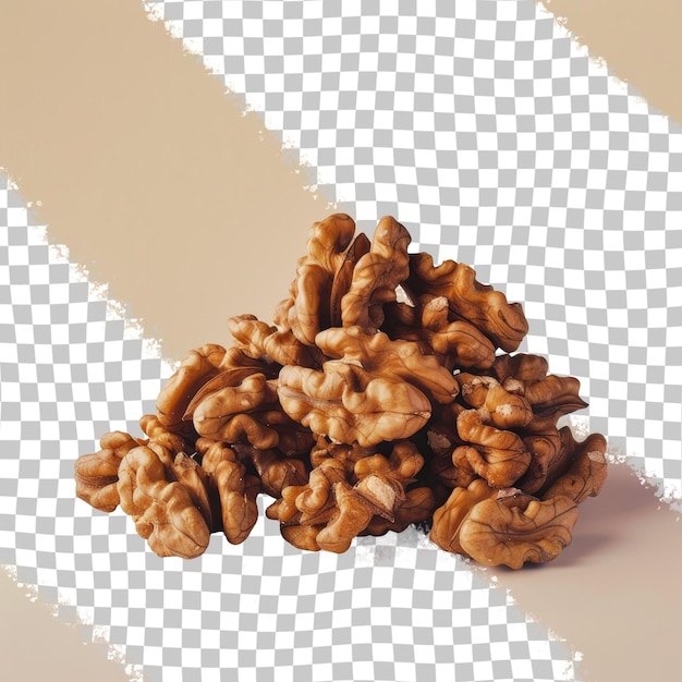 PSD a pile of walnuts with a cross on the bottom