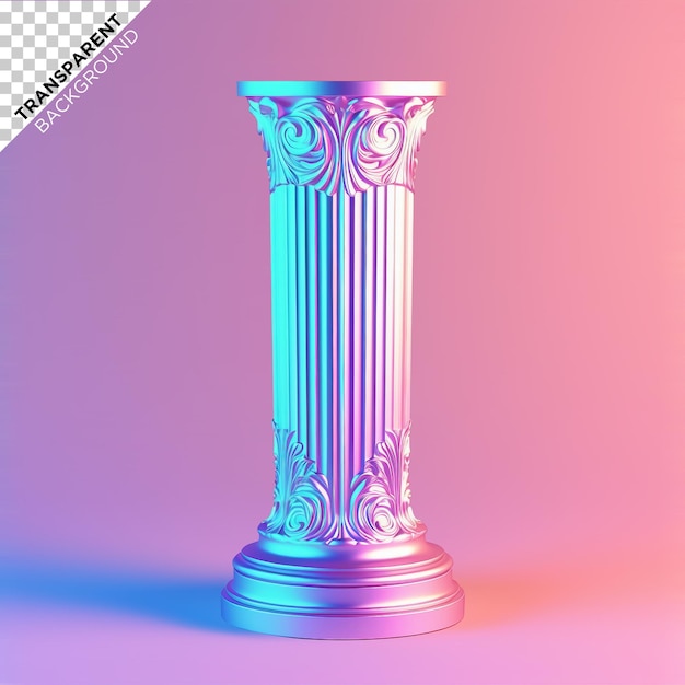 Pillar column Holographic illustration