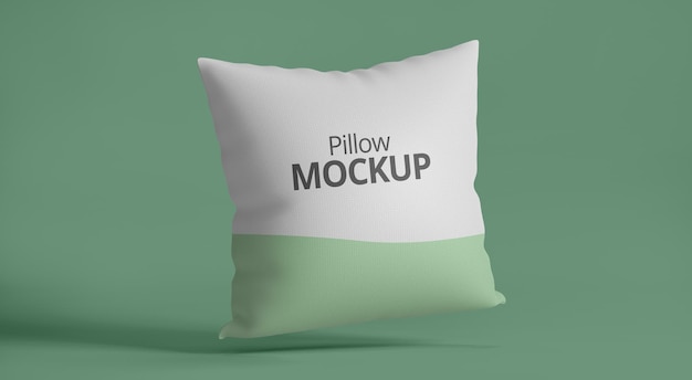 Pillow mockup with green background