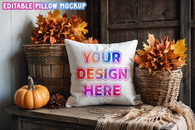 a pillow with the words your design here