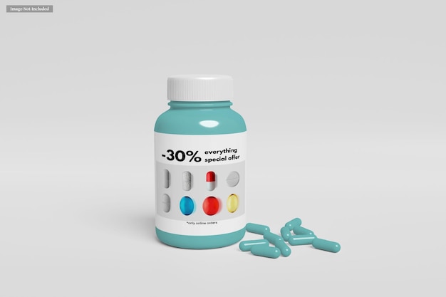 Pills bottle mockup