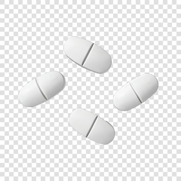 PSD pills drug transparent background realistic element