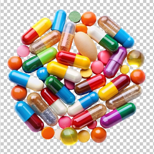 PSD pills isolated on transparent background