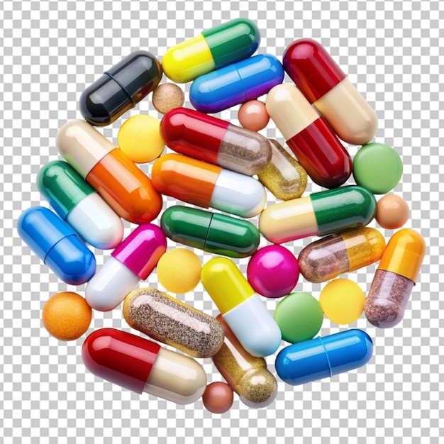 PSD pills isolated on transparent background