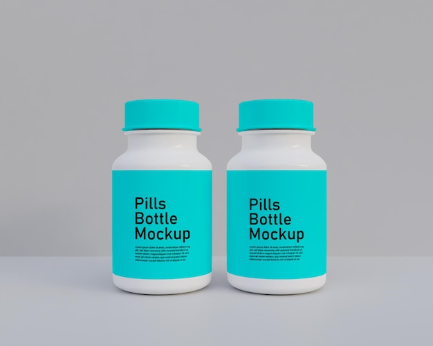 Pills medicine bottle mockup