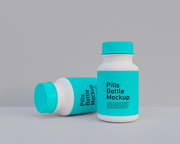 Pills medicine bottle mockup