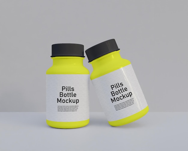 Pills medicine bottle mockup