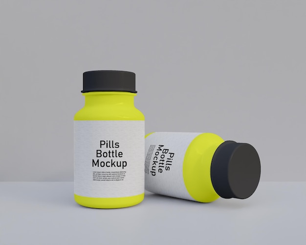 Pills medicine bottle mockup