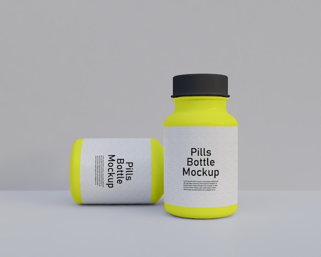 Pills medicine bottle mockup