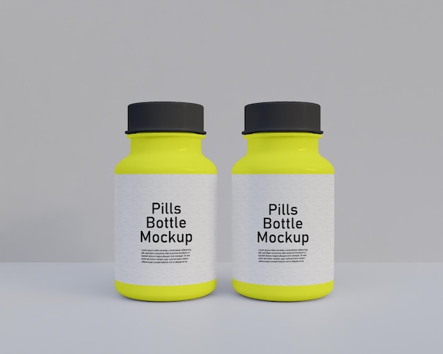 Pills medicine bottle mockup