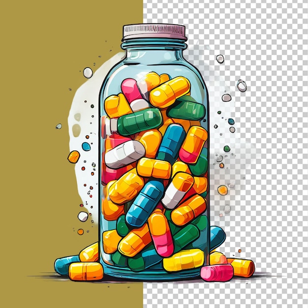 PSD pills spilling from an open bottle