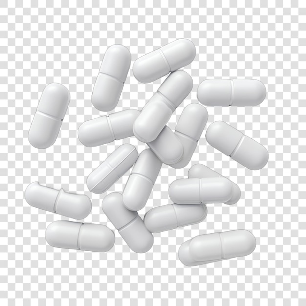 Pills transparent background realistic element