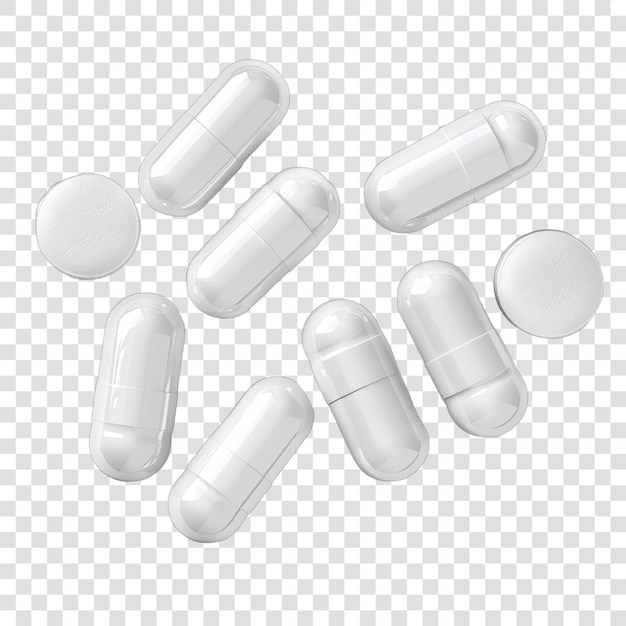 Pills transparent background realistic element