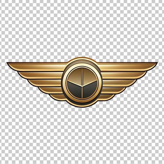 PSD pilot wings logo isolated on transparent background