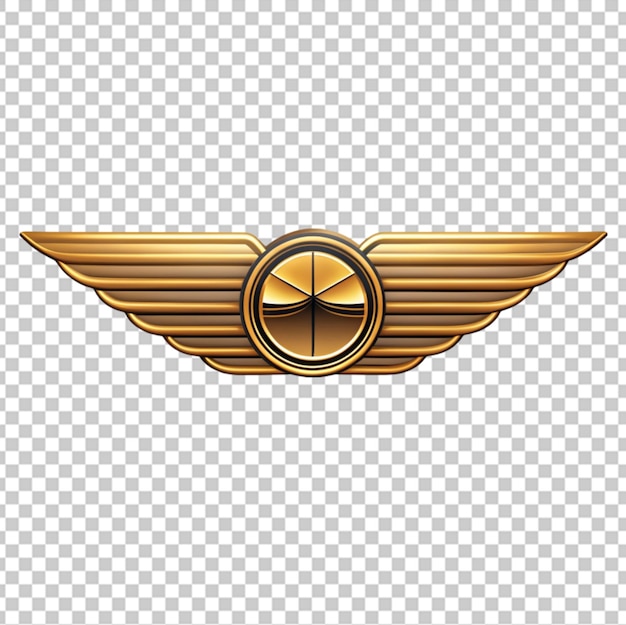 PSD pilot wings logo isolated on transparent background