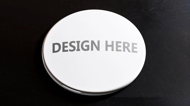 Pinback button mockup isolated on black background branding marketing and design placement