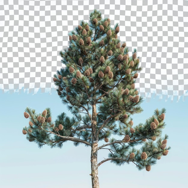 PSD a pine tree is shown in a picture with a white background