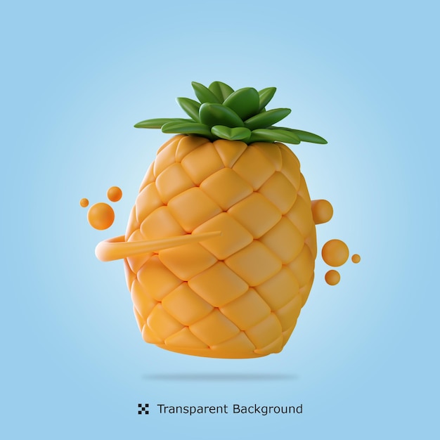 Pineapple 3d icon illustration