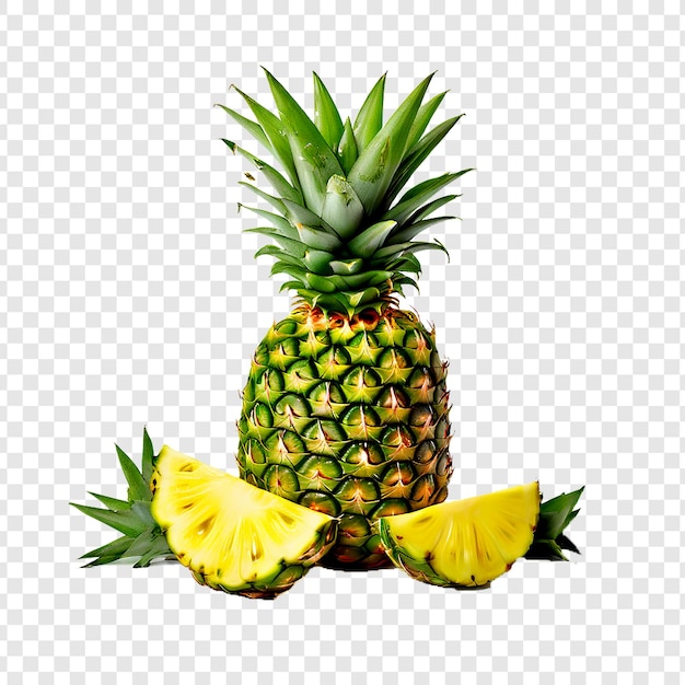 PSD pineapple fruit isolated on transparent background