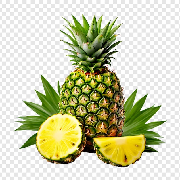 PSD pineapple fruit isolated on transparent background