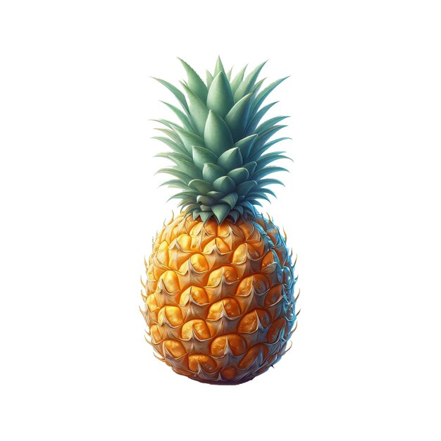 Pineapple fruit isolated on transparent background