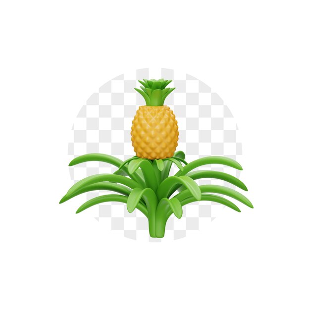 Pineapple Tree 3D Icon Premium Psd