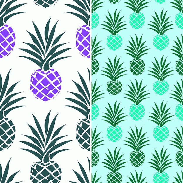 pineapples on a blue background with pineapples