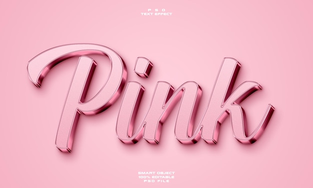 Pink 3D editable text effect