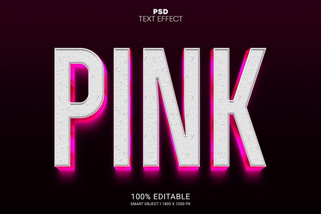 Pink 3D PSD Editable Text Effect Design