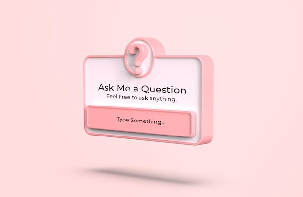 Pink 3d Question Engagement Interface Mockup